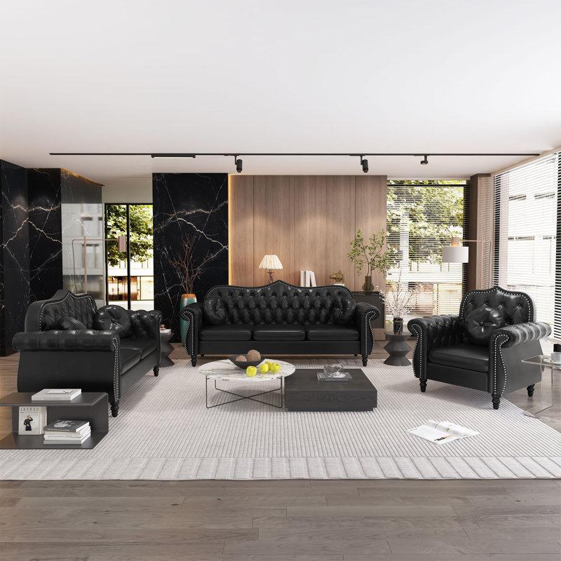 Wayfair Cellina 3 - Piece Faux Leather Living Room Set