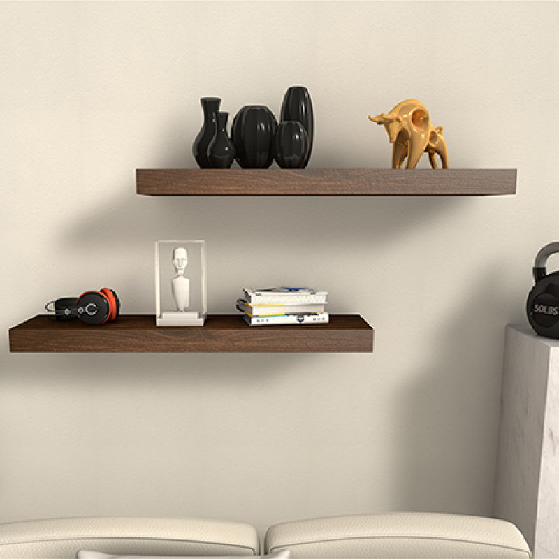 Wayfair Chalissa 2 Piece Solid Wood Floating Shelf (Set Of 2)