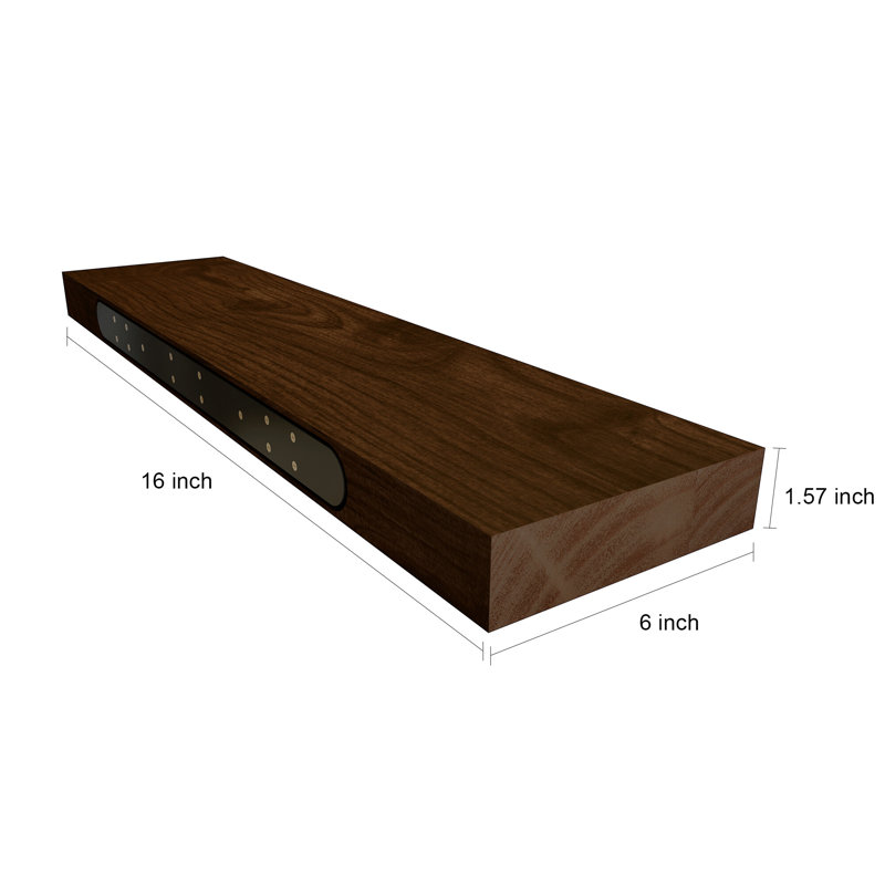 Wayfair Chalissa 2 Piece Solid Wood Floating Shelf (Set Of 2)