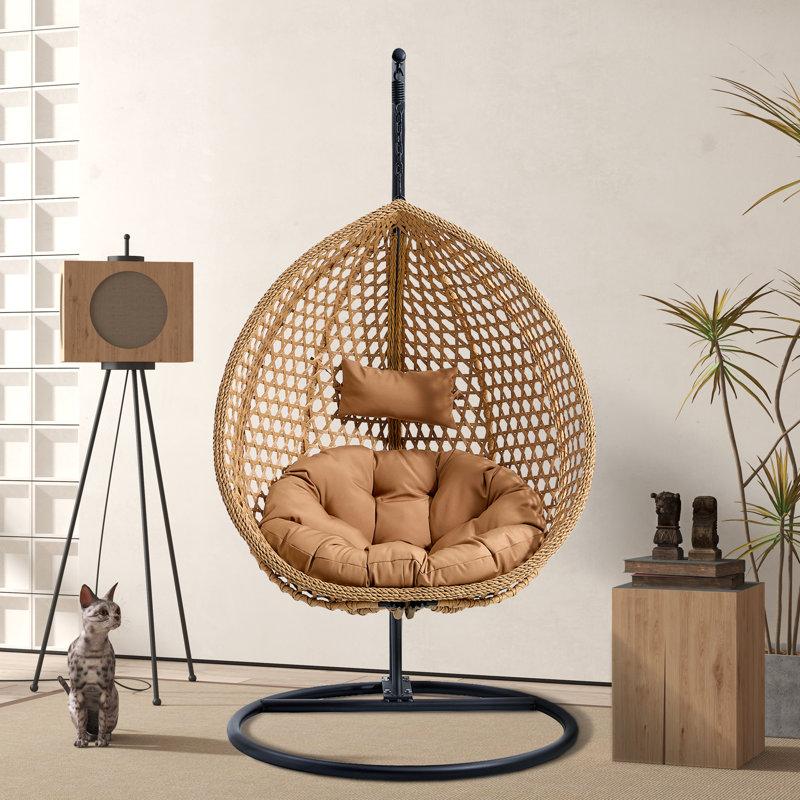 Wayfair Chaviano Single Person Porch Egg Swing with Stand Suitable for Indoor & Outdoor
