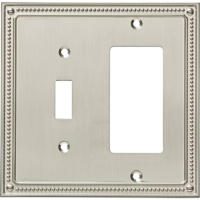 Wayfair Classic Beaded 2-Gang Toggle Light Switch / Rocker Combination Wall Plate