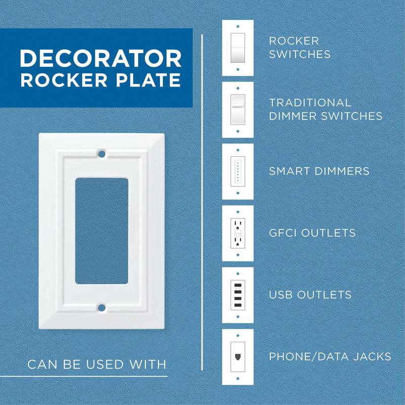 Wayfair Classic Beaded 2-Gang Toggle Light Switch / Rocker Combination Wall Plate