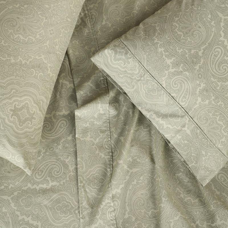 Wayfair Classic Paisley 600 Thread Count Cotton Blend Sateen Sheet Set