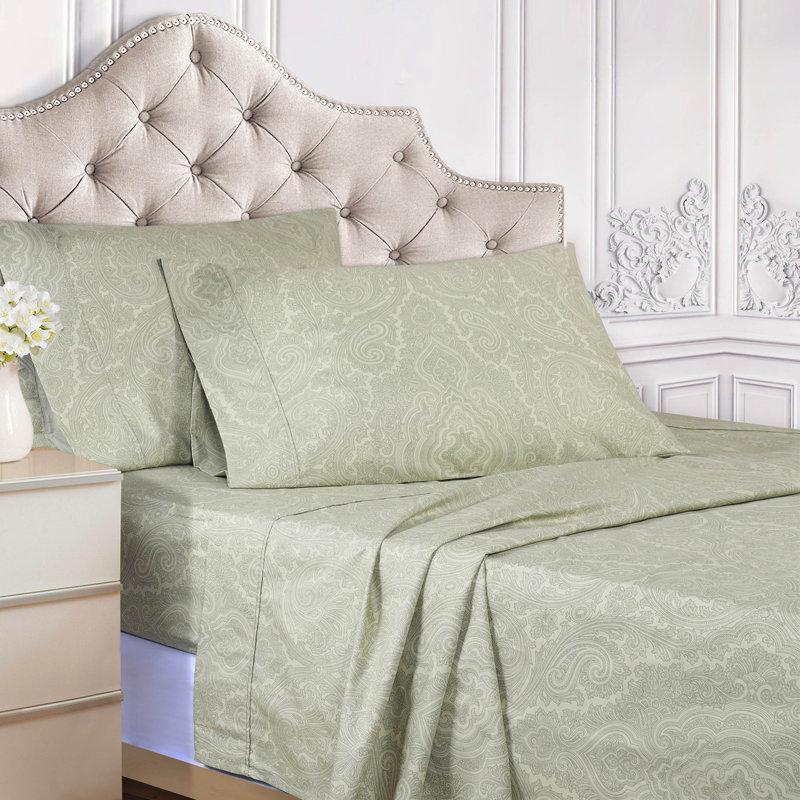 Wayfair Classic Paisley 600 Thread Count Cotton Blend Sateen Sheet Set