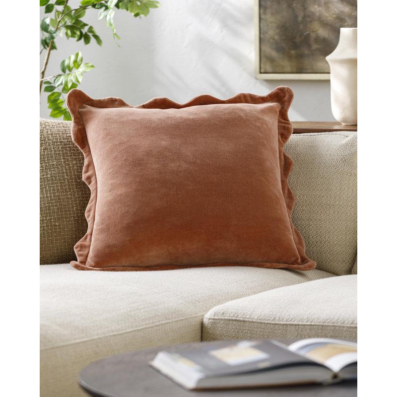 Wayfair Collier Scalloped Edges Cotton Throw Pillow