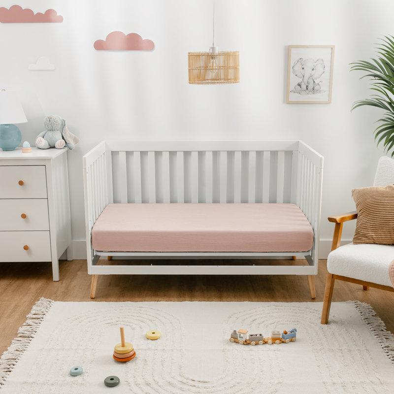 Wayfair Comfy Cubs 100% Muslin Cotton Fitted Crib Sheet - Soft Standard & Breathable Crib Sheets - Snug Fit Secure Elastic For Boys & Girls