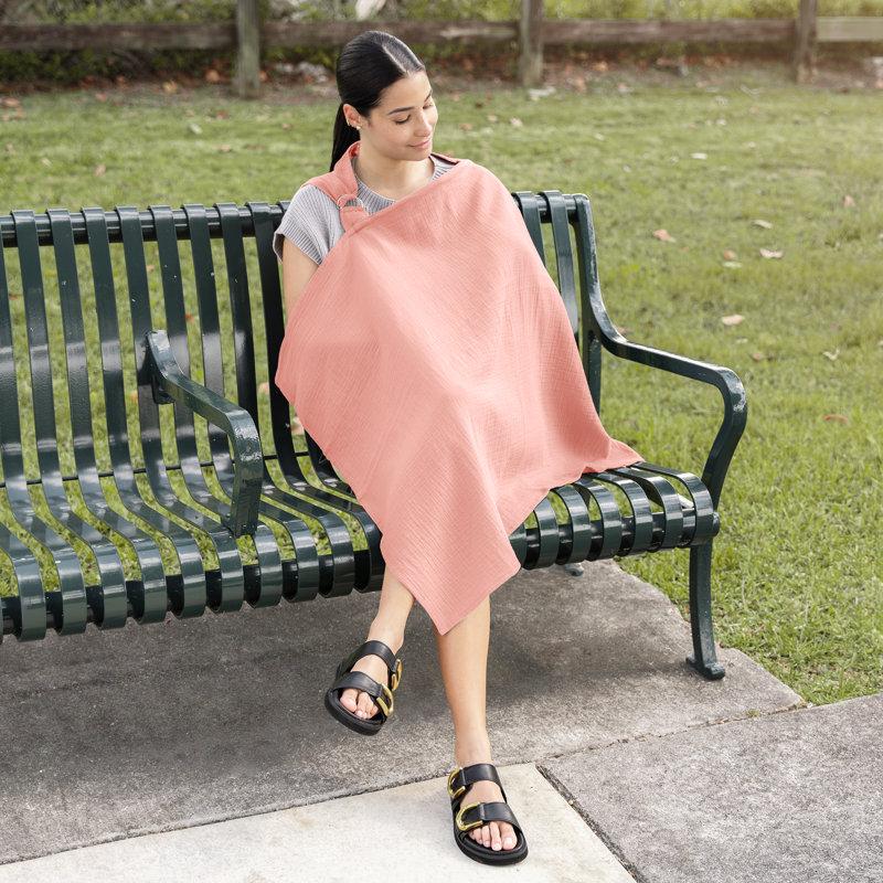 Wayfair Comfy Cubs Muslin Nursing Cover - 100% Muslin Breastfeeding Cover with Adjustable Neck Strap