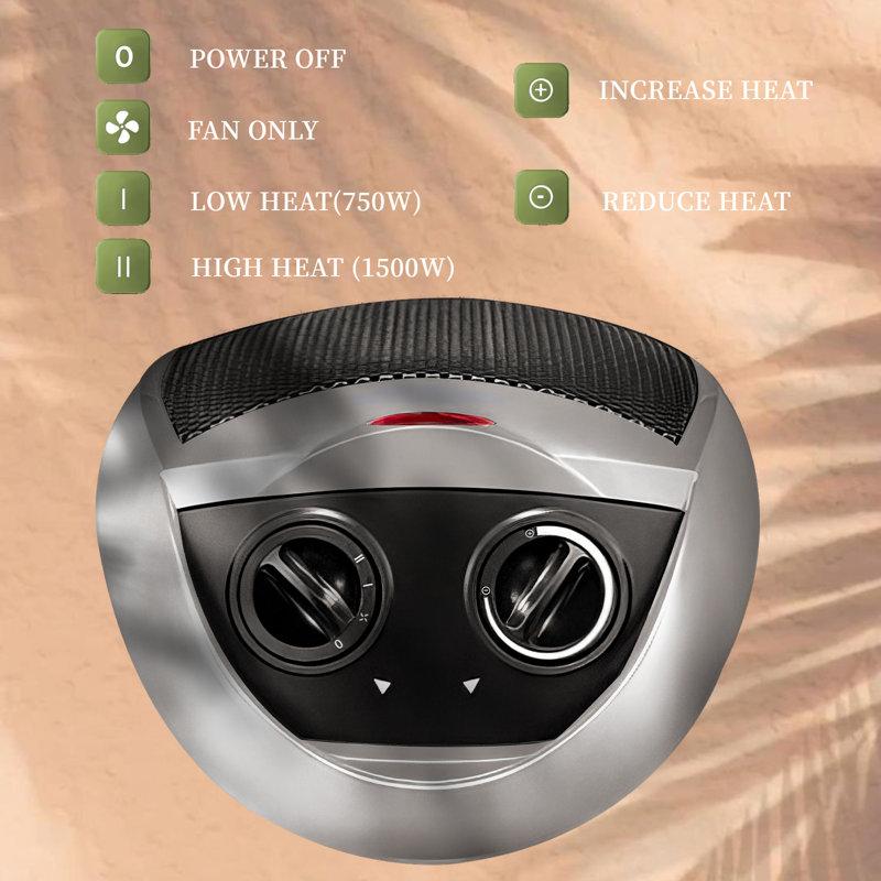 Wayfair Compact 1500w/750w Space Heater With Thermostat - Etl Certified Ceramic Portable Heater Fan Ideal For Home/dorm/office/kitchen