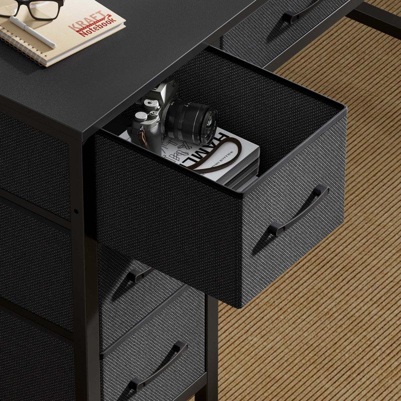 Wayfair Computer Desk With Monitor Stand & Charging Station Gaming Desk With LED Lights & Drawers