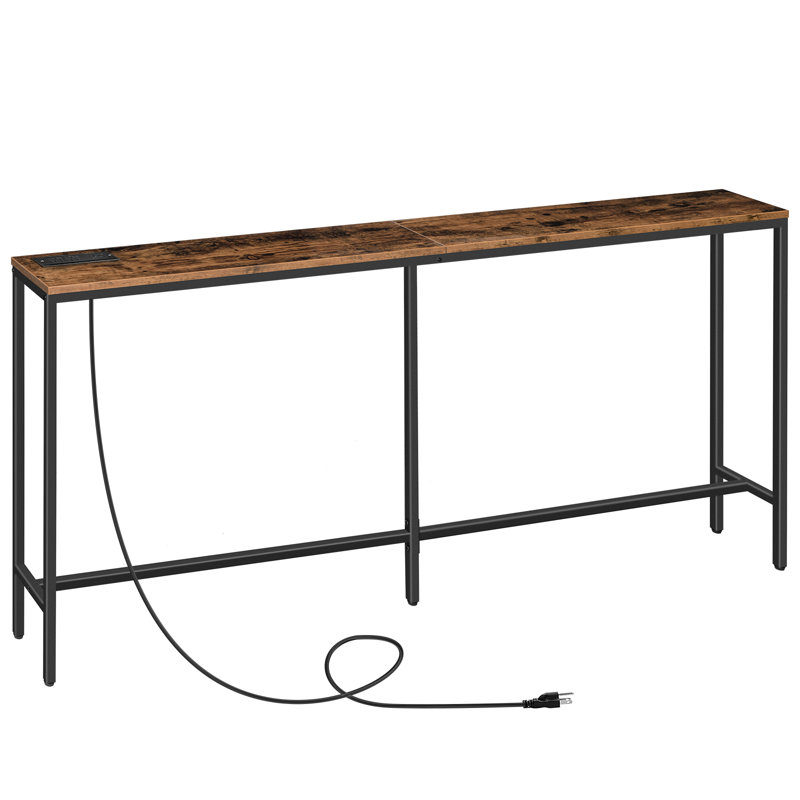 Wayfair Console Table With Power Outlet Behind Couch Narrow Entryway Table