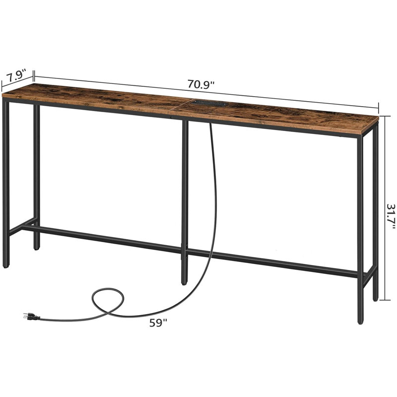 Wayfair Console Table With Power Outlet Behind Couch Narrow Entryway Table