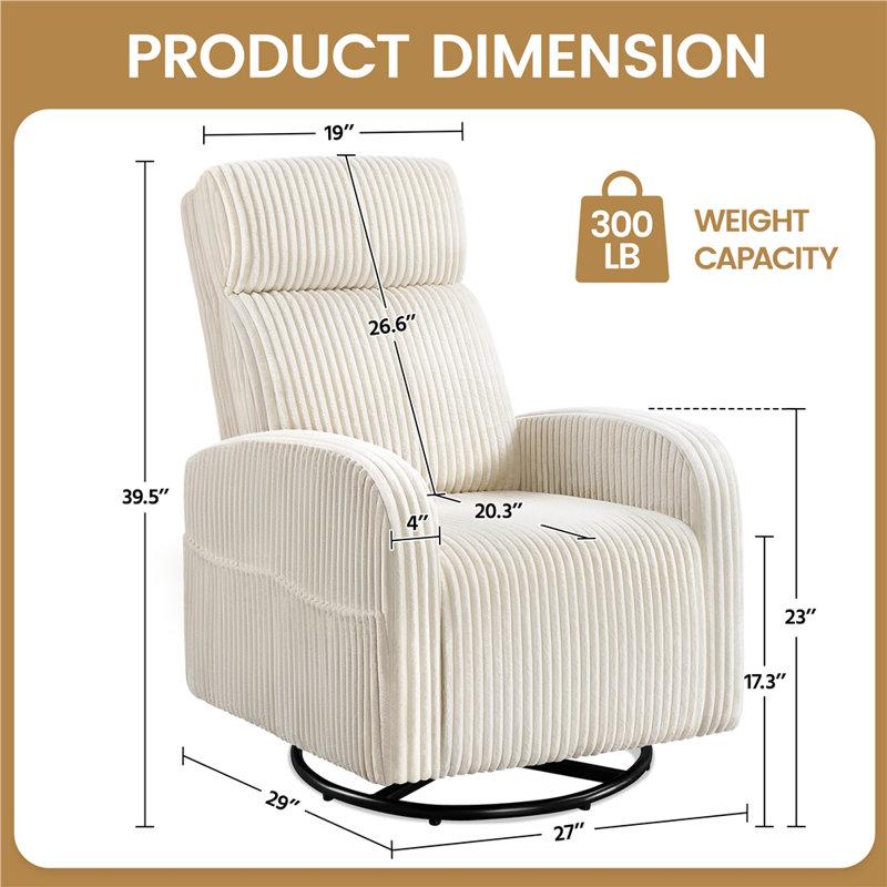 Wayfair Corduroy Swivel Nursery Glider Chair For Nursery Room Living Room