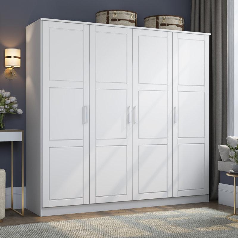 Wayfair Cosmo 100% Solid Wood 4-door Wardrobe Armoire