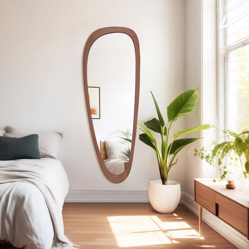 Wayfair Cotesfield Wood Accent Mirror Irregular Decorative Mirror Asymmetrical Mirror