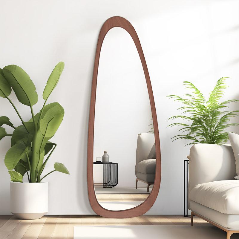 Wayfair Cotesfield Wood Accent Mirror Irregular Decorative Mirror Asymmetrical Mirror