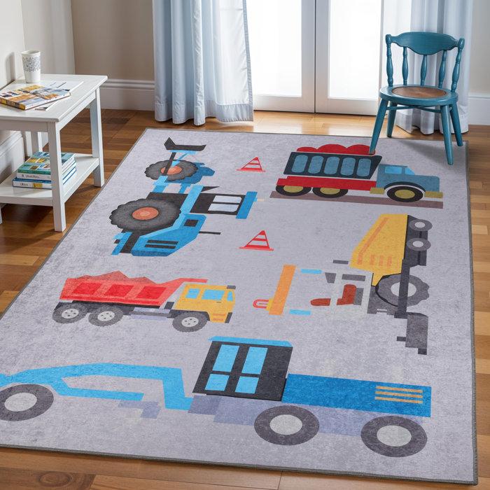 Wayfair Country Trucking Non-Slip Kids Playroom Decor Washable Indoor Area Rug