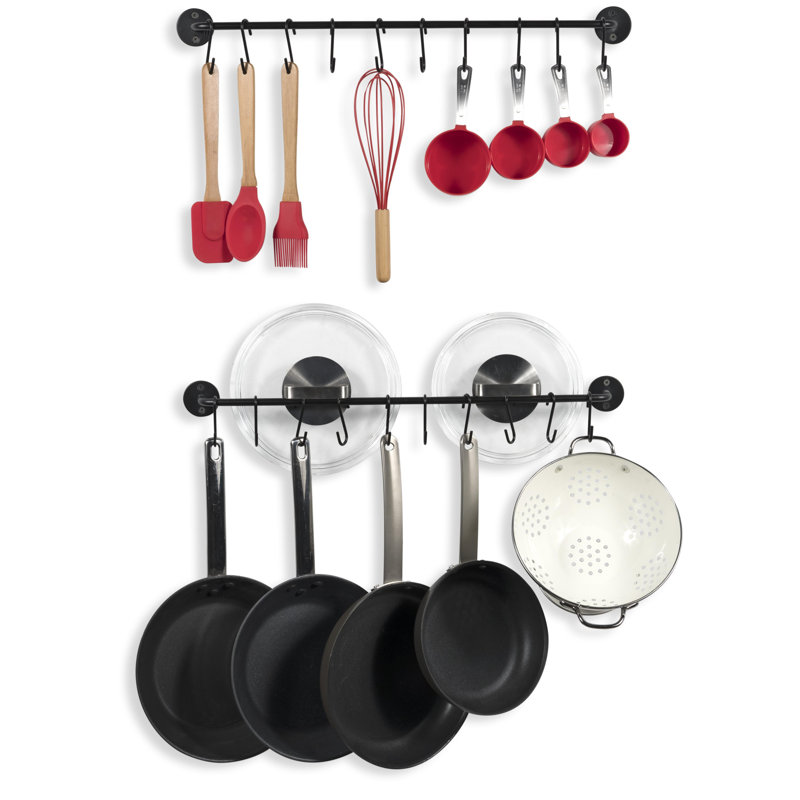 Wayfair Cucina Steel Straight Wall Mounted Pot Rack (Set Of 2)