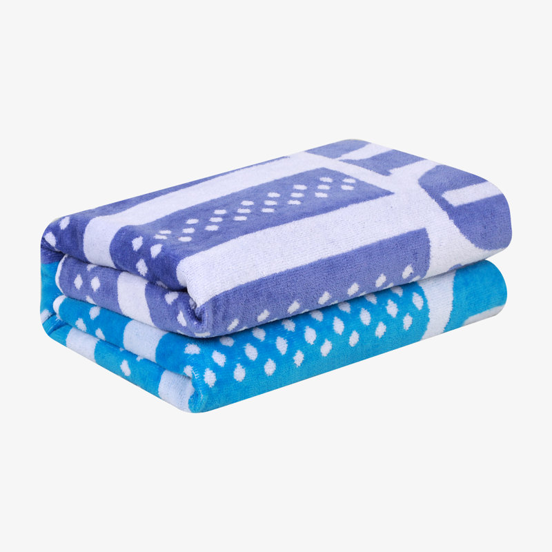 Wayfair Dalhart Striped Superior Cotton Fuzzy Velour Terry Large Oversized Beach Towel