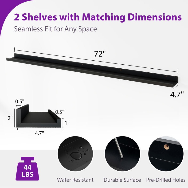 Wayfair Darlicia 2 Piece Picture Ledge Wall Mounted Shelf