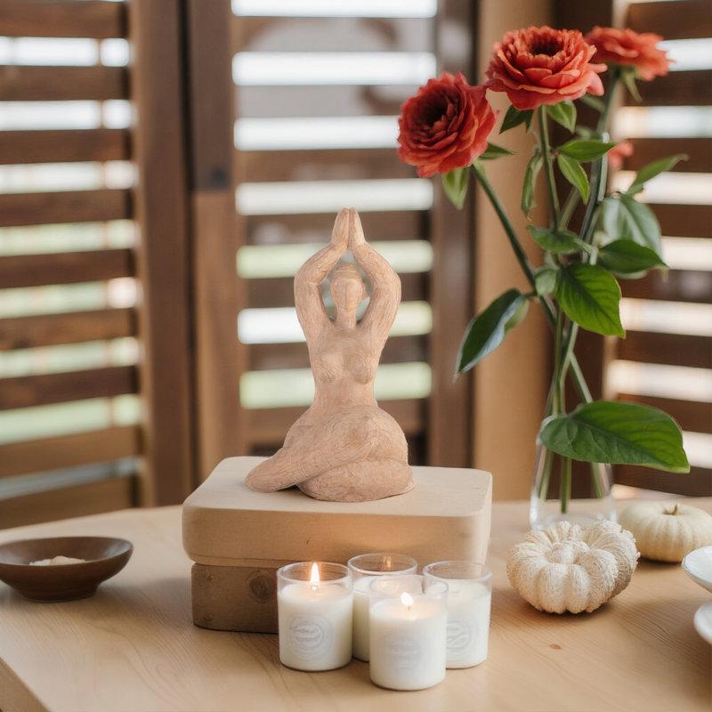 Wayfair Decorative Namaste Figurine In Lotus Position Yoga Meditation Sculpture Resin