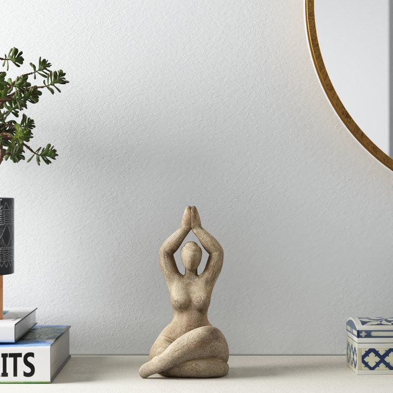 Wayfair Decorative Namaste Figurine in Lotus Position Yoga Meditation Sculpture Resin