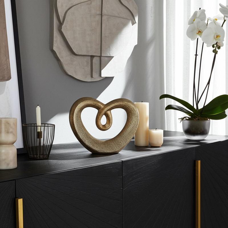 Wayfair Decorative Objects For Home Decor – Abstract Heart Sculpture For Kitchen Decor Or Table Display – Modern Decorations And Statues For Living Room Shelf Styling Or Entryway Accent – 8"