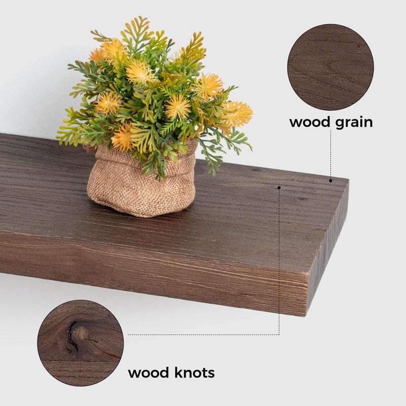 Wayfair Desseray Set Of 2 Reclaimed Elm Floating Shelves