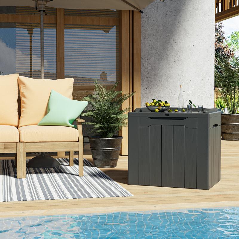 Wayfair Devoko 32 Gallon Water Resistant Lockable Deck Box With Seat