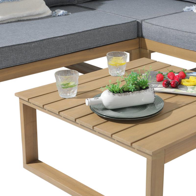 Wayfair Divyanka Acacia 5 - Person Modular Patio Conversation Sets With Cushions