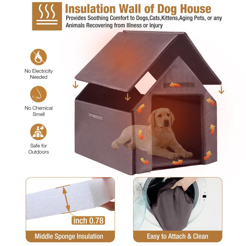 Wayfair Dog House Outdoor With Insulated Liner Winter Dog Kennel For Small Mediun Dogs With Anti-biting Metal Iron Frame Heated Dog House 100%