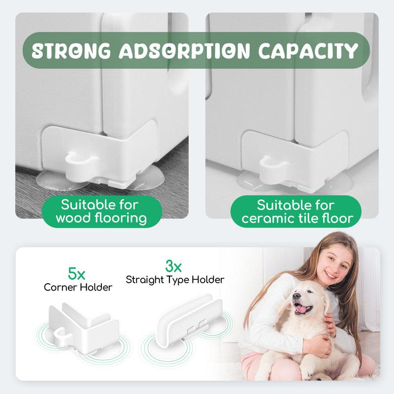 Wayfair Dog Playpen With Door 6-panel 24" Indoor Puppy Playpen Strong Plastic Small Pet Safety Fence Dog Pen Non-slip And Secure Pet Gate