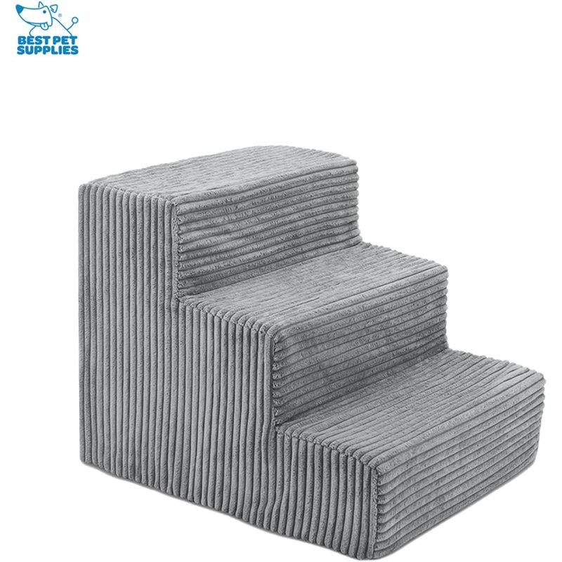 Wayfair Dog Stairs For Small Dogs & Cats Foam Pet Steps Portable Ramp For Couch Sofa And High Bed Non-Slip Balanced Indoor Step Support Paw Safe No Assembly - Dark Brown 3-Step