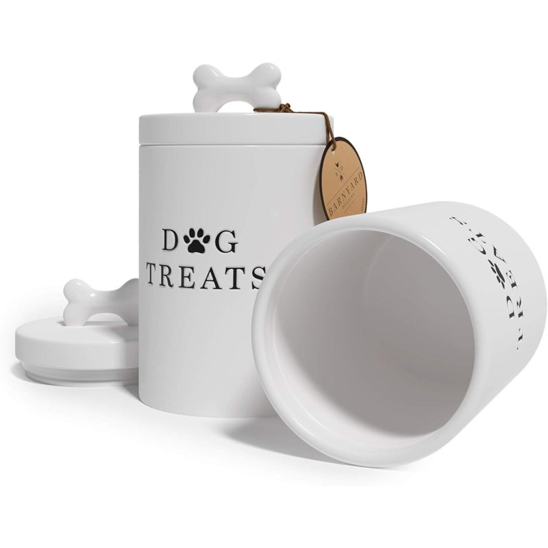 Wayfair Dog Treat Container Airtight With Lid Cute Rustic Ceramic Dog Treat Storage Jar For Kitchen Counter