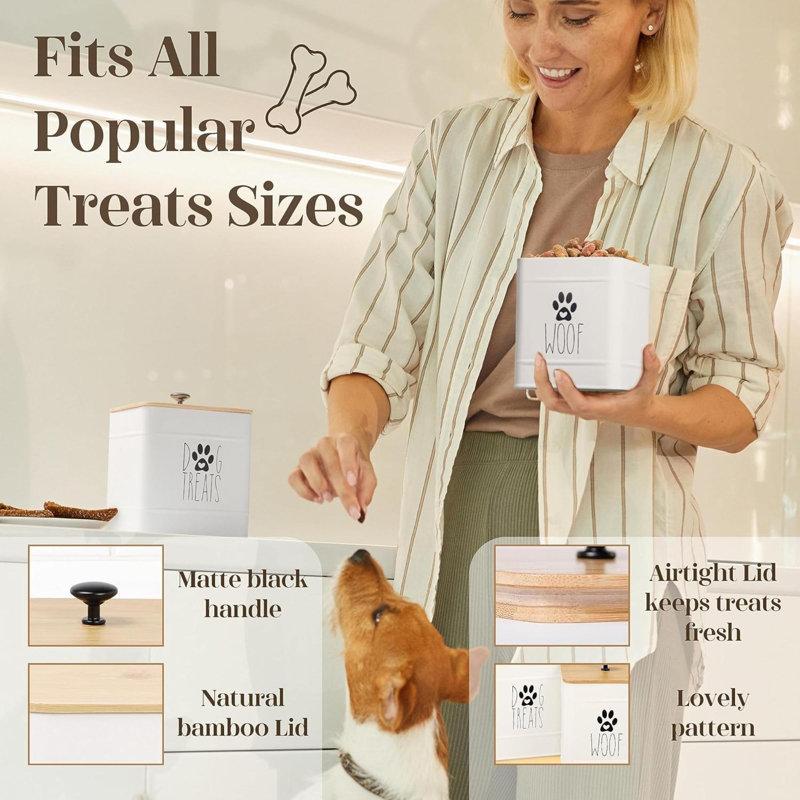Wayfair Dog Treat Container Dog Treat Jar Set Of 2 With Airtight Lid Dog Cookie Jar For Kitchen Counter Pet Treat Container Dog Treat Canister And Storage