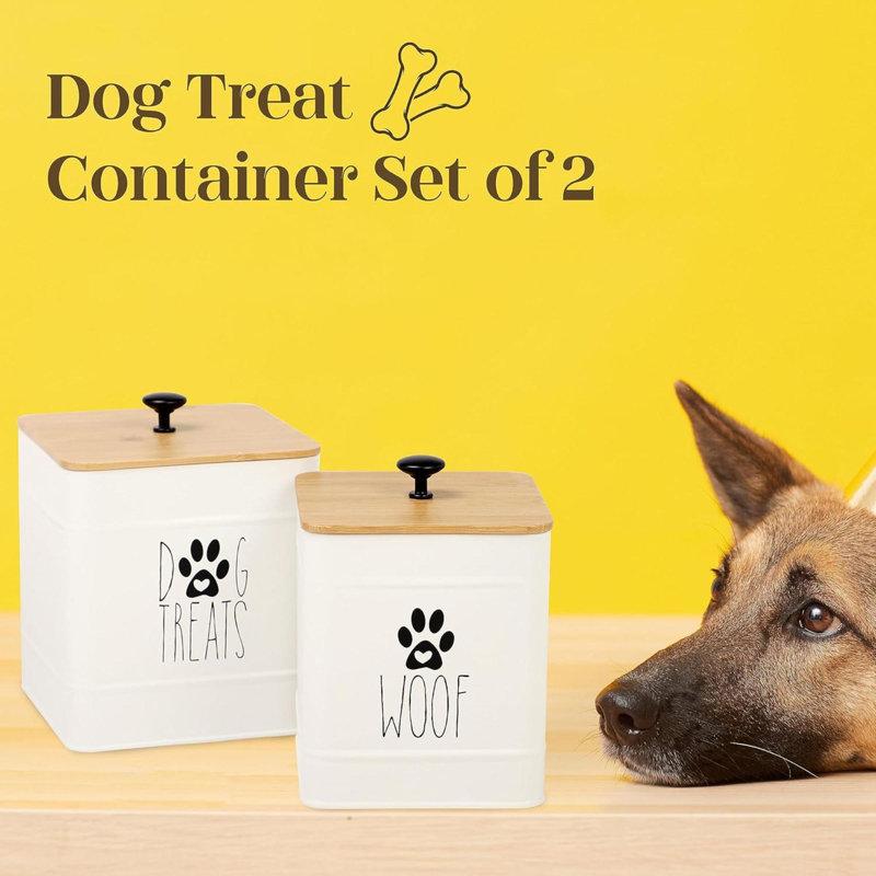 Wayfair Dog Treat Container Dog Treat Jar Set Of 2 With Airtight Lid Dog Cookie Jar For Kitchen Counter Pet Treat Container Dog Treat Canister And Storage