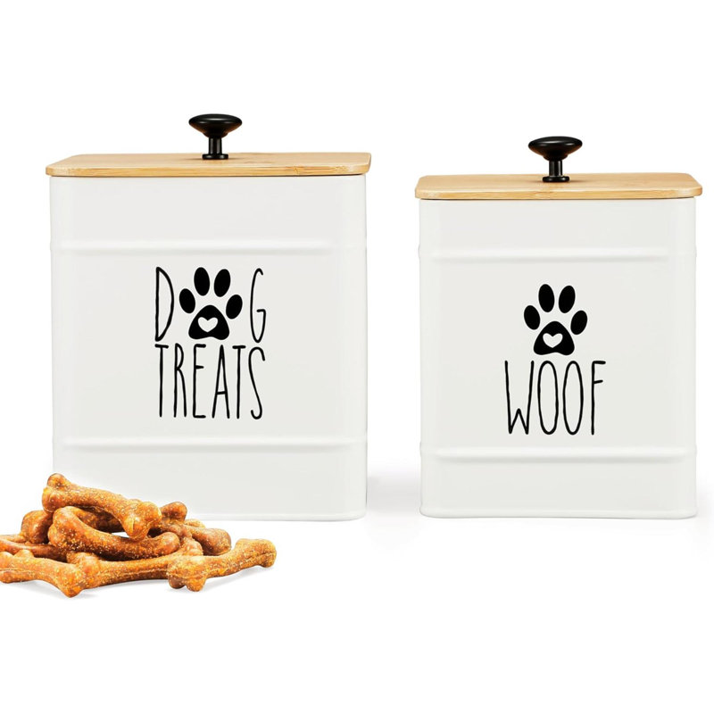 Wayfair Dog Treat Container Dog Treat Jar Set Of 2 With Airtight Lid Dog Cookie Jar For Kitchen Counter Pet Treat Container Dog Treat Canister And Storage