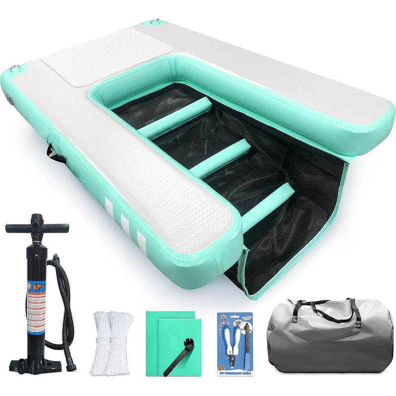 Wayfair Dog Water Ramp Inflatable Dog Float Floating Ramp Stairs For Boats Docks With Pump/rope/repair Kit - Pvc Anti-slip