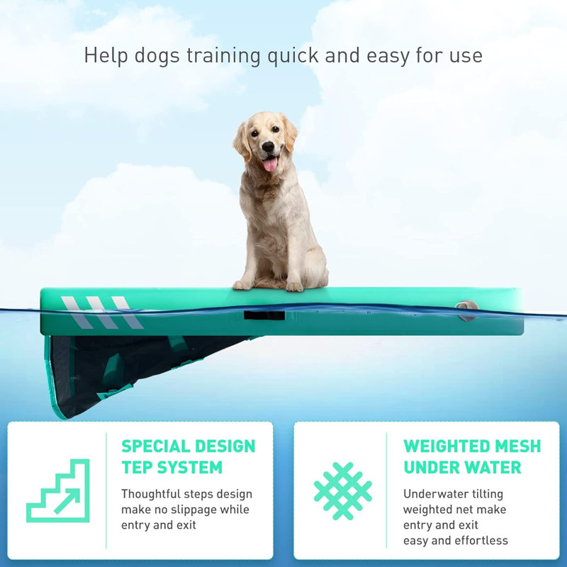Wayfair Dog Water Ramp Inflatable Dog Float Floating Ramp Stairs For Boats Docks With Pump/rope/repair Kit - Pvc Anti-slip