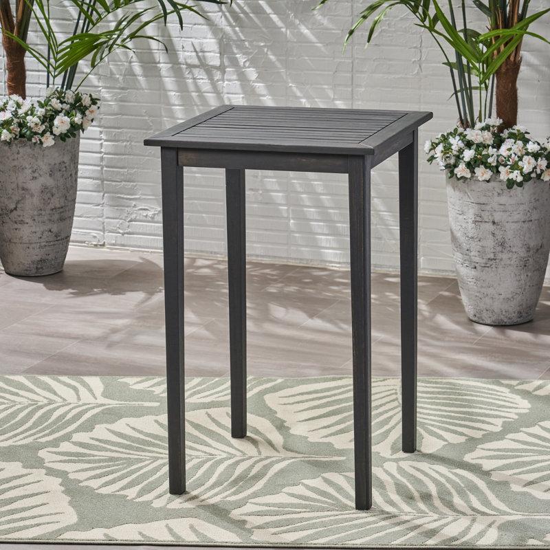 Wayfair Dominique Outdoor Minimalist Solid Wood Bar Table