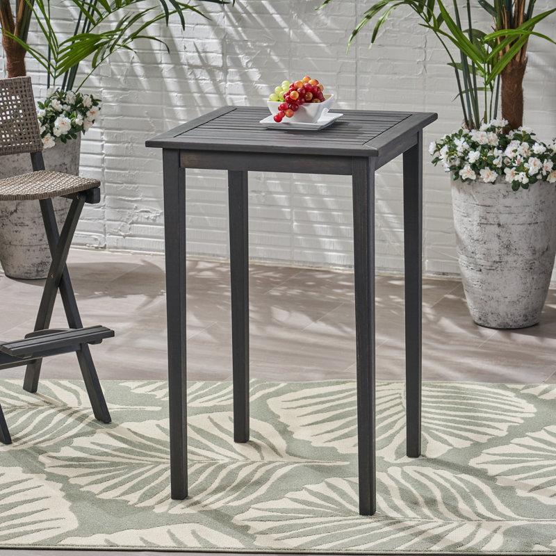 Wayfair Dominique Outdoor Minimalist Solid Wood Bar Table