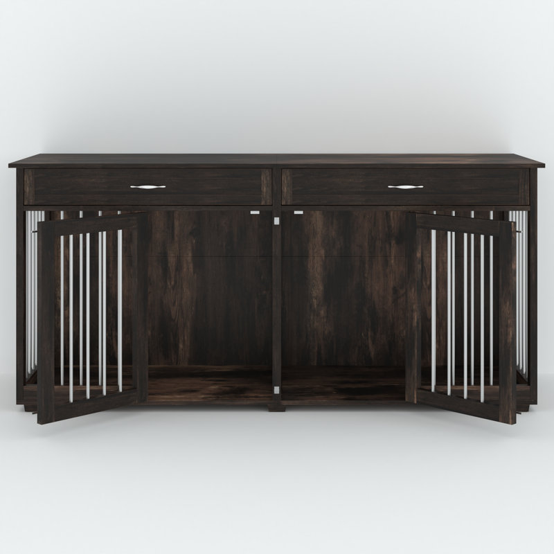 Wayfair Dorilal Large Dog Crate Furniture With 2 Drawers And Divider