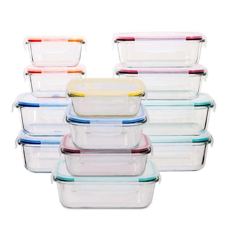 Wayfair Eatman Glass Meal Prep 24-Piece Food Storage Set