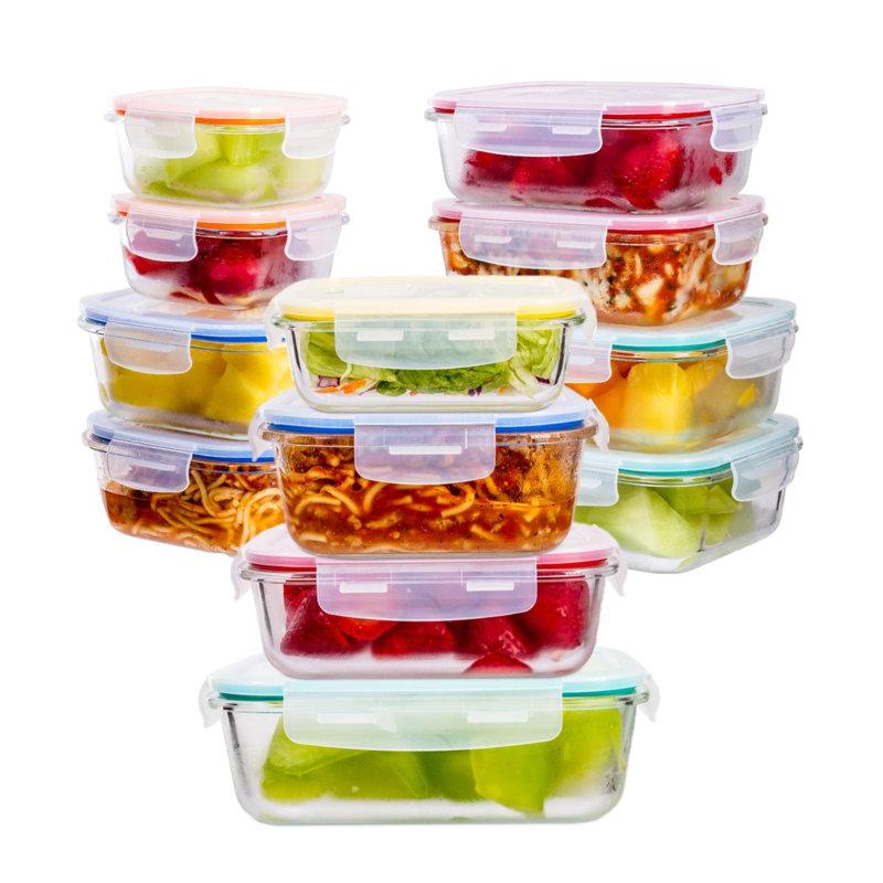 Wayfair Eatman Glass Meal Prep 24-Piece Food Storage Set