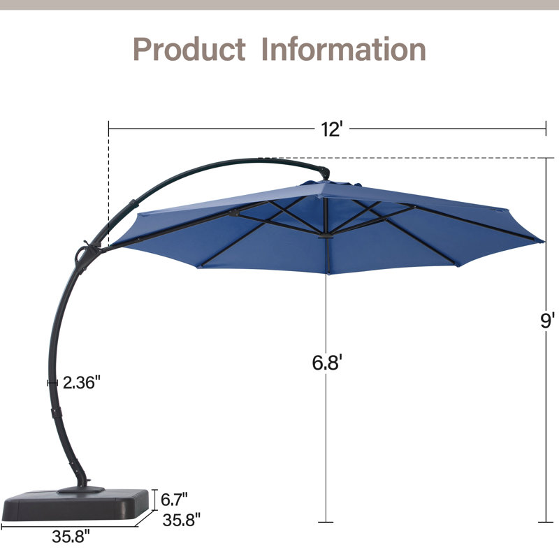 Wayfair Ebonique Cantilever Umbrella With Base Included