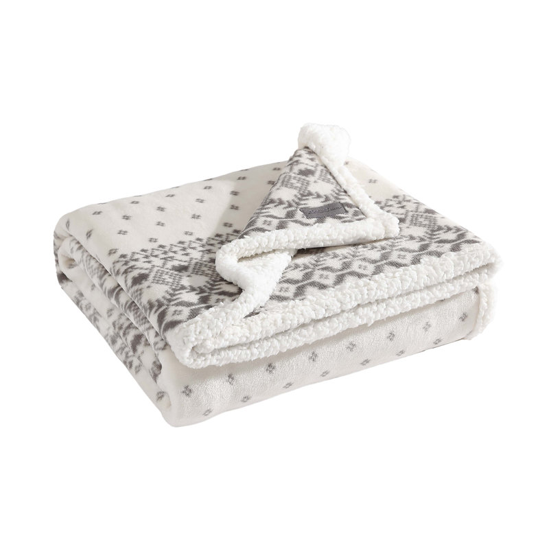 Wayfair Eddie Bauer Printed Plush Fleece/Sherpa Throw Blankets