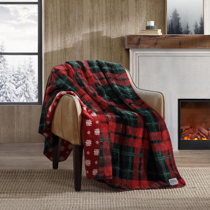 Wayfair Eddie Bauer Trailhead Plaid Red Ultra Soft Plush Throw Blanket