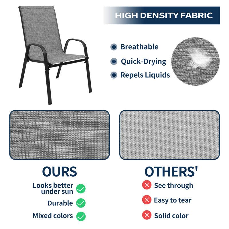 Wayfair Efthemia Stacking Patio Dining Armchair (Set Of 6)