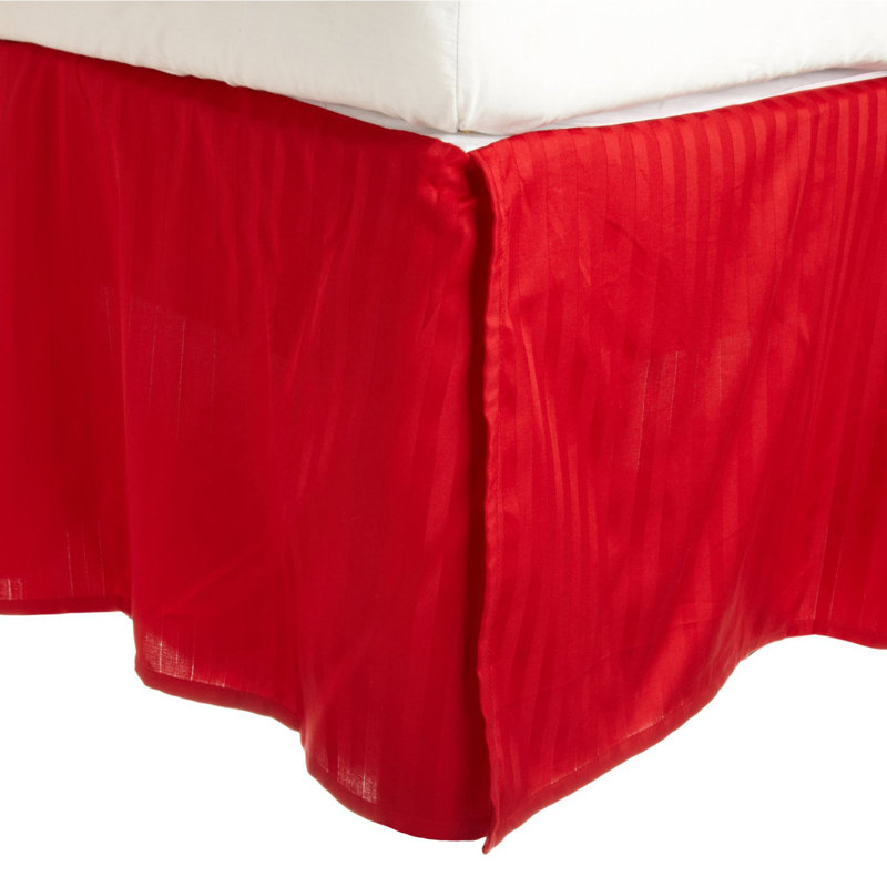 Wayfair Egyptian Cotton Sateen Bed Skirt 15" Drop Silky Stripe Design