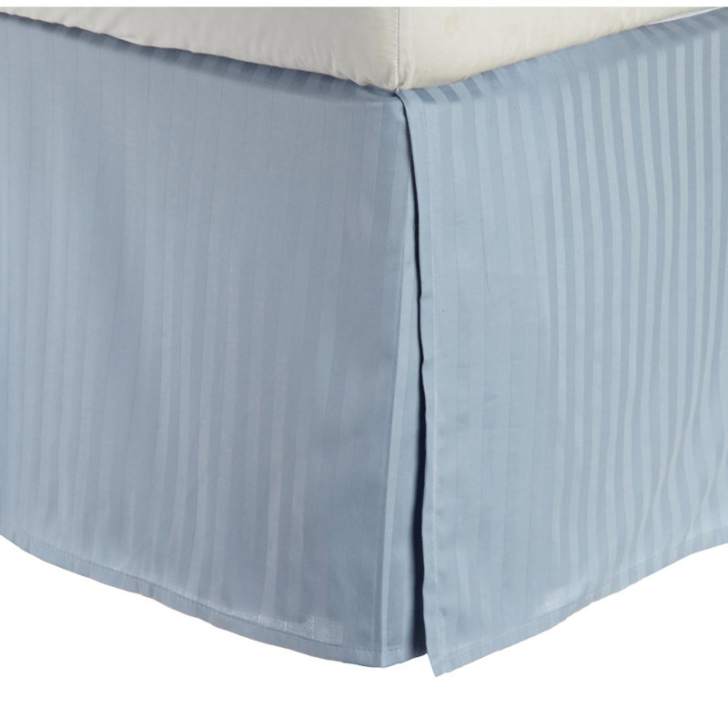 Wayfair Egyptian Cotton Sateen Bed Skirt 15" Drop Silky Stripe Design