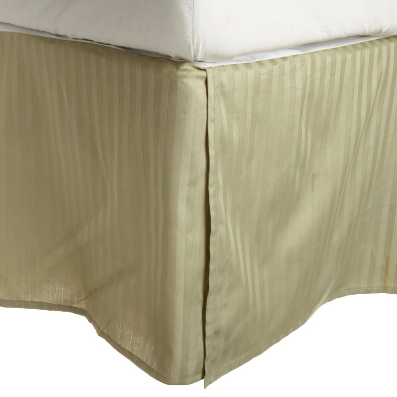 Wayfair Egyptian Cotton Sateen Bed Skirt 15" Drop Silky Stripe Design